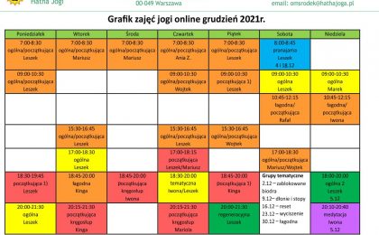 Grafik jogi online na grudzieÅ„ 2021