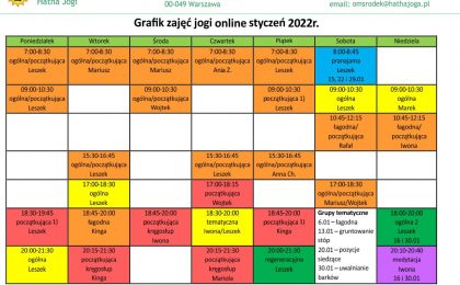 Grafik jogi online na styczeÅ„ 2022