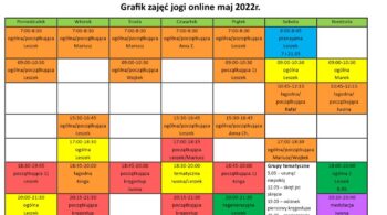 Grafik jogi online na maj 2022