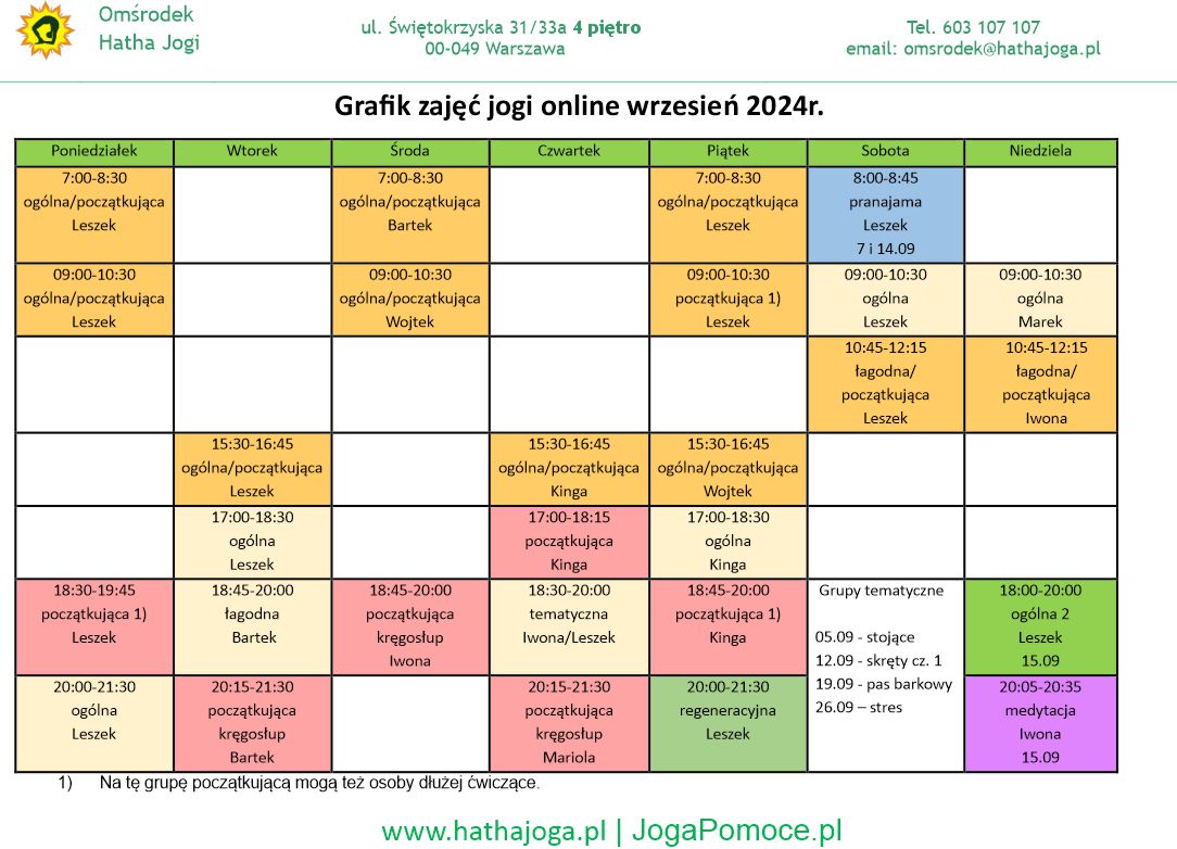 grafik jogi online wrzesień 2024