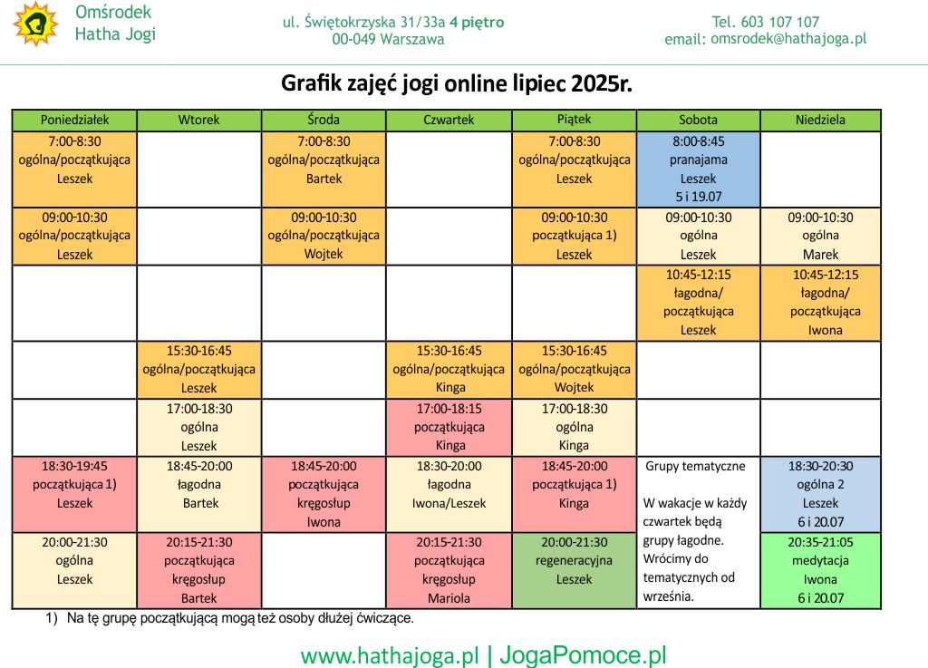 grafik jogi online lipiec 20251
