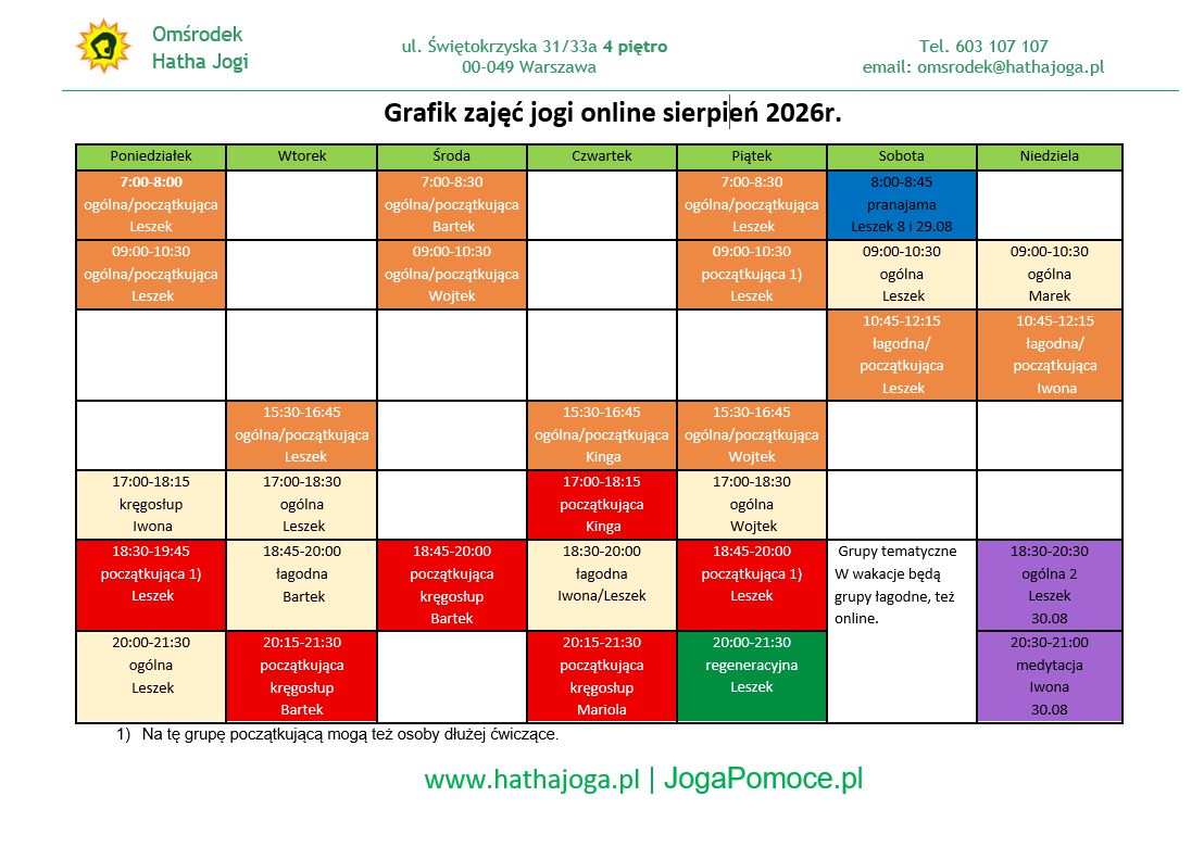 grafik jogi online sierpien 2026